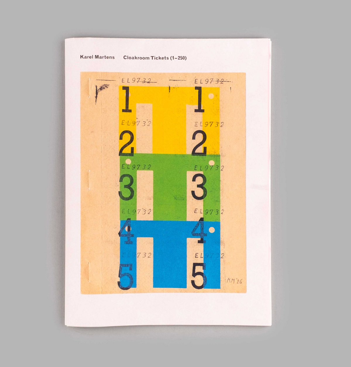 Cloakroom Tickets (1-250)