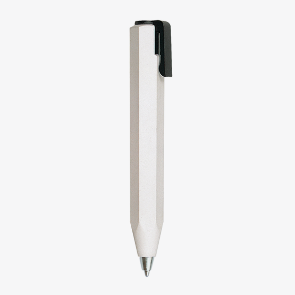 Shorty Ball-Point Pen – White with black clip